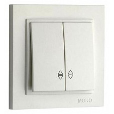 Выключатель проходной двухклавишный без рамки mono electric despina - larissa 500-000123-111